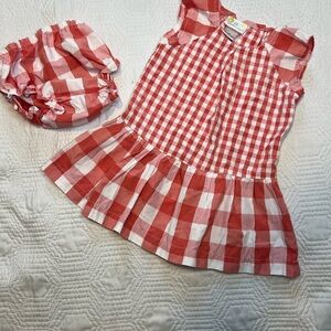 Red Checkered Kids Dress Set